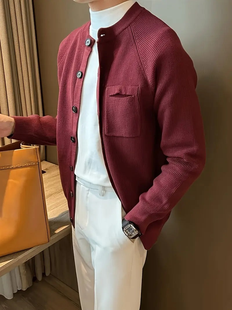 Cardigan en Maille Côtelée pour Hommes - Tricot Confortable pour Toutes les Occasions