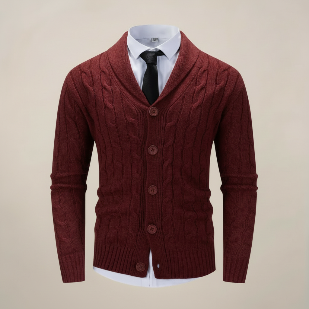 Cardigan en Tricot Épais pour Hommes avec Col Châle pour des Looks d'Hiver Stylés
