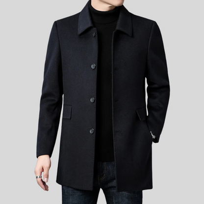 Manteau d'Hiver Élégant à Simple Boutonnage pour Hommes