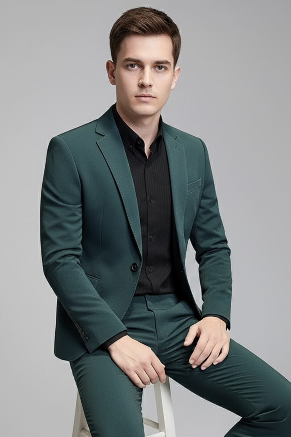 Costume d'affaires ajusté pour hommes - Style coréen contemporain pour événements formels et décontractés