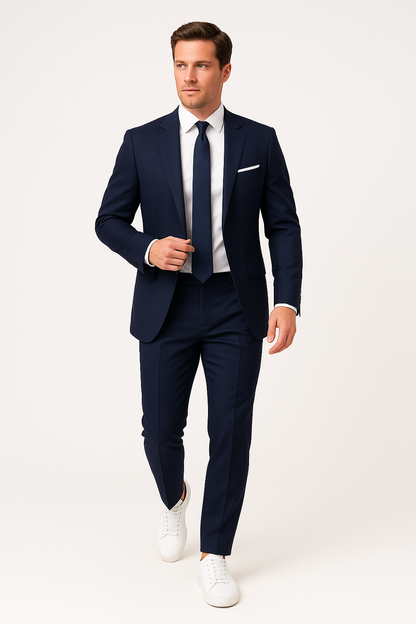 Costume Slim Fit Bleu Marine pour Homme – Blazer et Pantalon Élégants pour Événements Formels