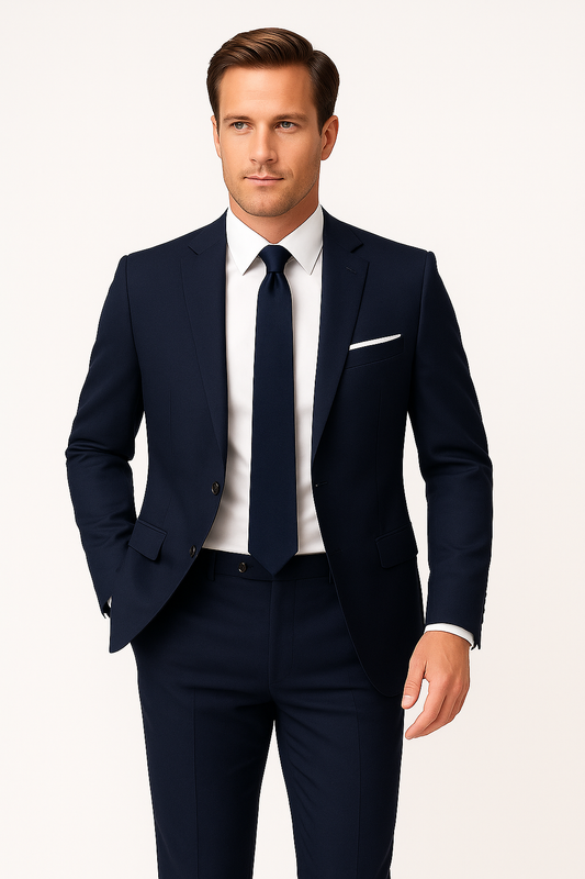 Costume Slim Fit Bleu Marine pour Homme – Blazer et Pantalon Élégants pour Événements Formels