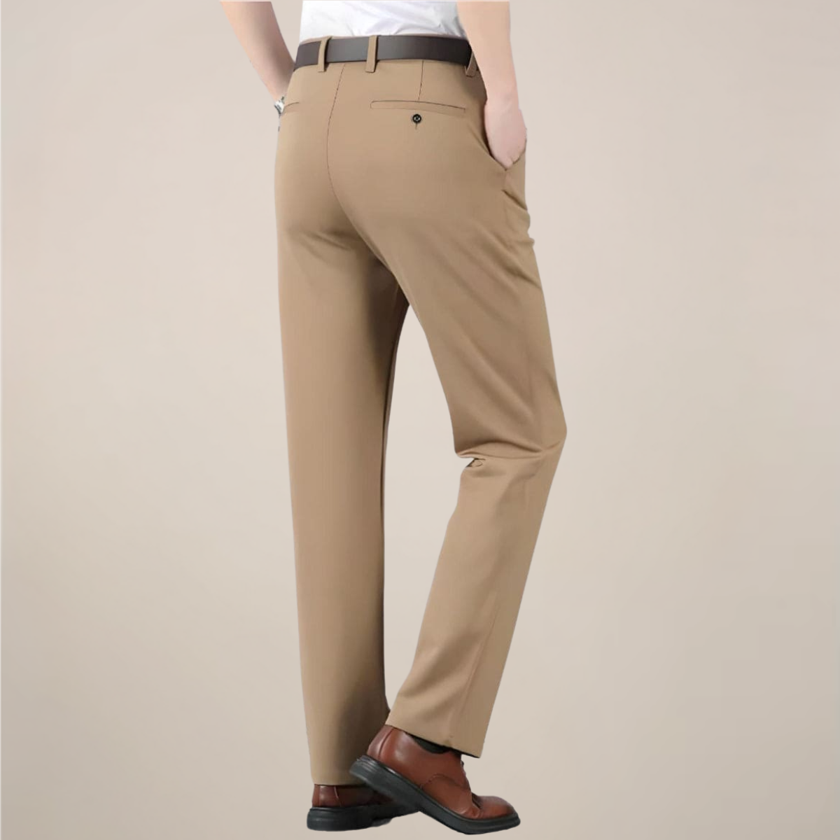 Pantalons habillés ajustés pour hommes avec taille extensible pour le travail