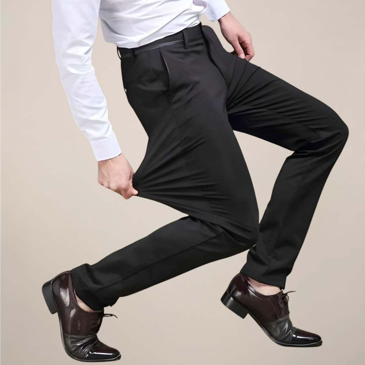 Pantalons habillés ajustés pour hommes avec taille extensible pour le travail