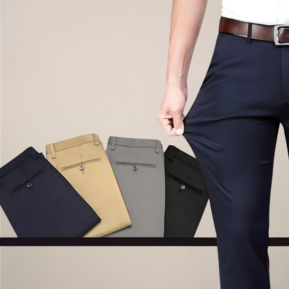Pantalons habillés ajustés pour hommes avec taille extensible pour le travail