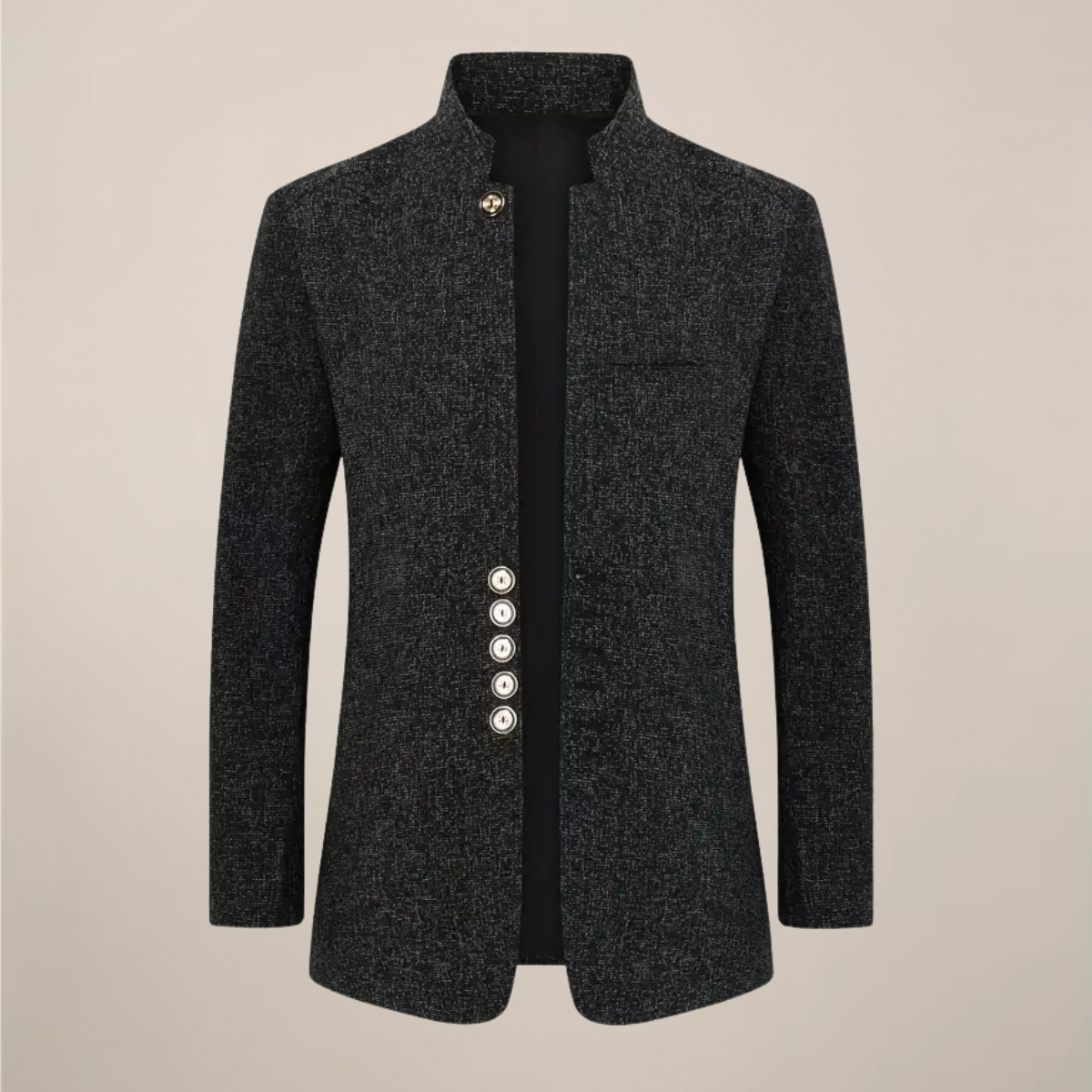 Veste pour Homme à Col Montant – Design Élégant à Un Bouton pour Toutes les Occasions