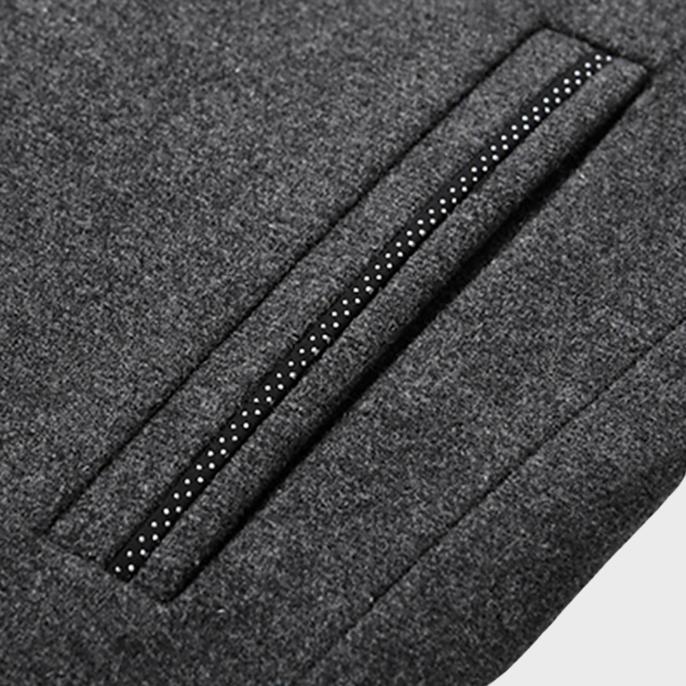 Manteau d'affaires pour hommes avec col montant et poches latérales pour occasions élégantes