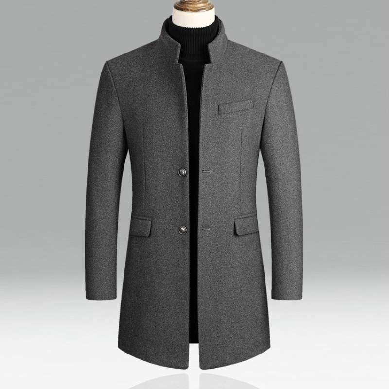 Manteau Long à Col Montant pour Homme – Veste Élégante pour Événements Professionnels et Soirées