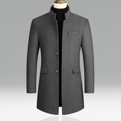 Manteau Long à Col Montant pour Homme – Veste Élégante pour Événements Professionnels et Soirées