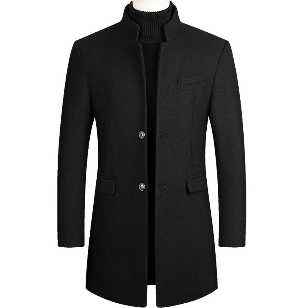 Manteau Long à Col Montant pour Homme – Veste Élégante pour Événements Professionnels et Soirées
