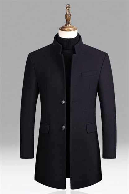 Manteau Long à Col Montant pour Homme – Veste Élégante pour Événements Professionnels et Soirées