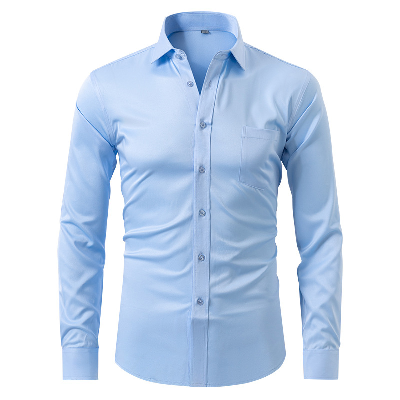 Chemise de Costume en Coton Flexible pour Hommes à Porter au Bureau