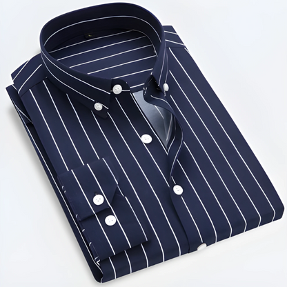 Chemise à Manches Longues Rayée pour Hommes pour un Style Décontracté Élégant