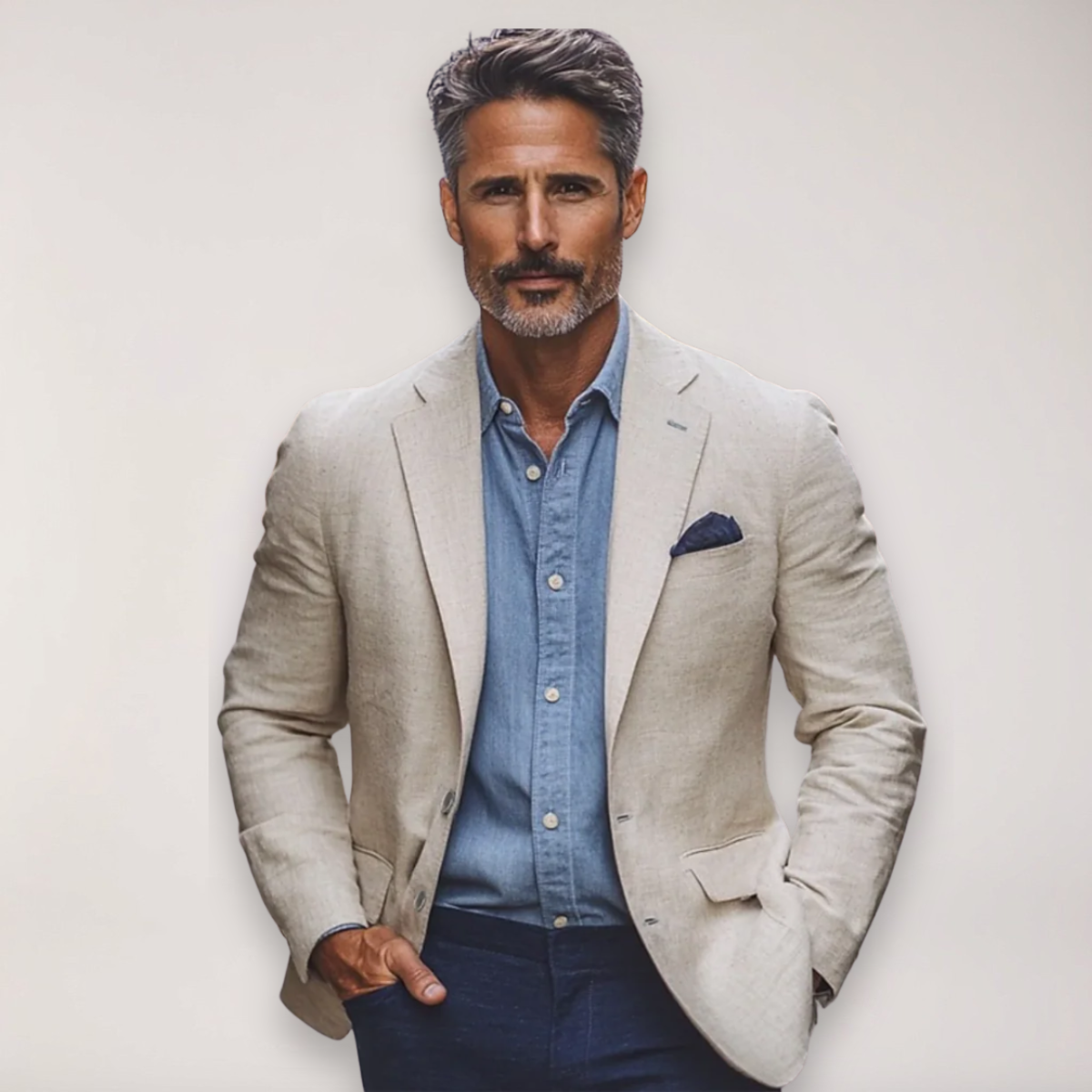 Blazer Smart Casual pour Hommes en Beige, Marine, Bleu et Gris - Idéal pour le Bureau et les Événements