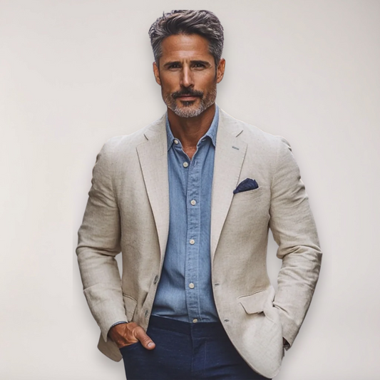 Blazer Smart Casual pour Hommes en Beige, Marine, Bleu et Gris - Idéal pour le Bureau et les Événements