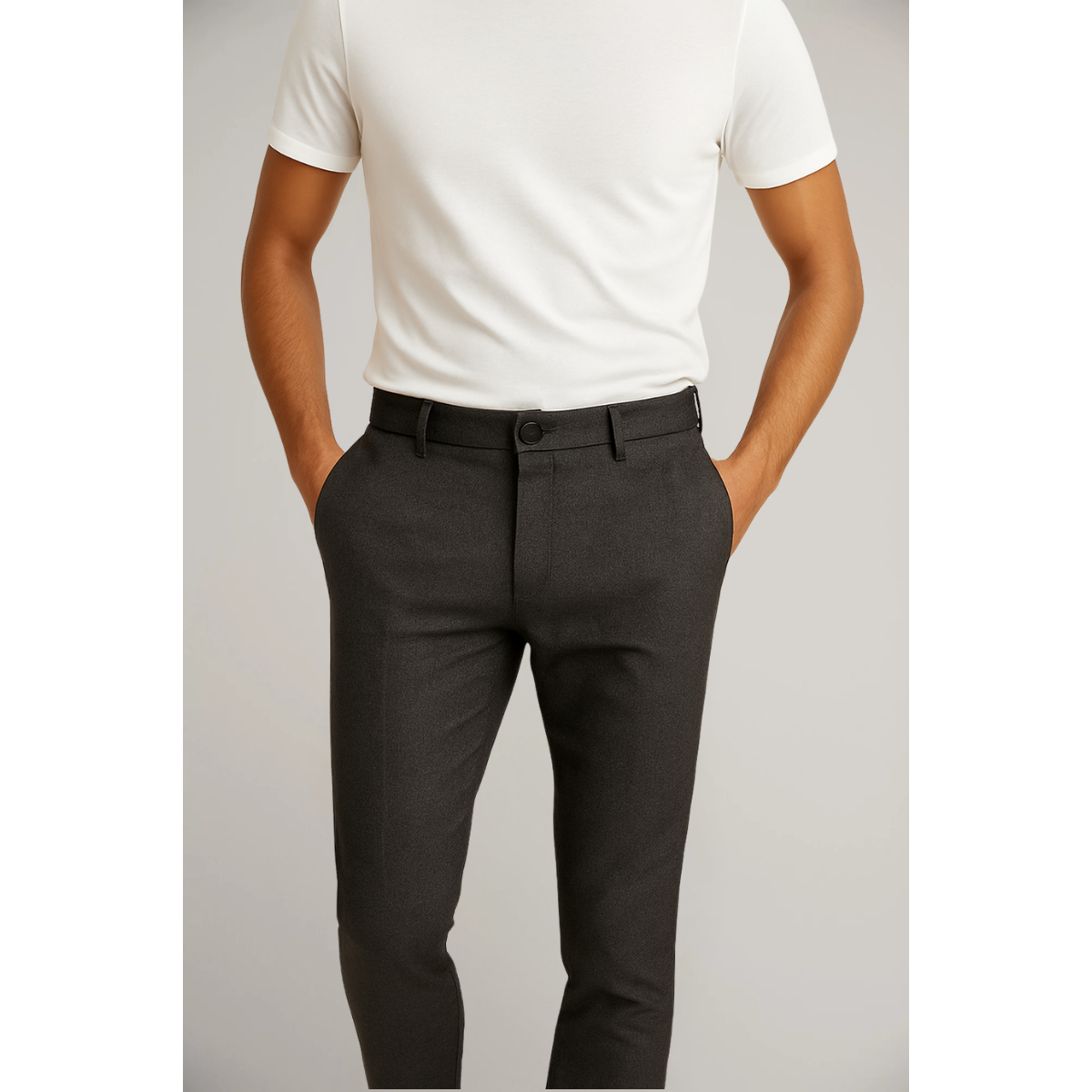 Pantalons Classiques à Pantalon Plat pour Hommes pour le Bureau