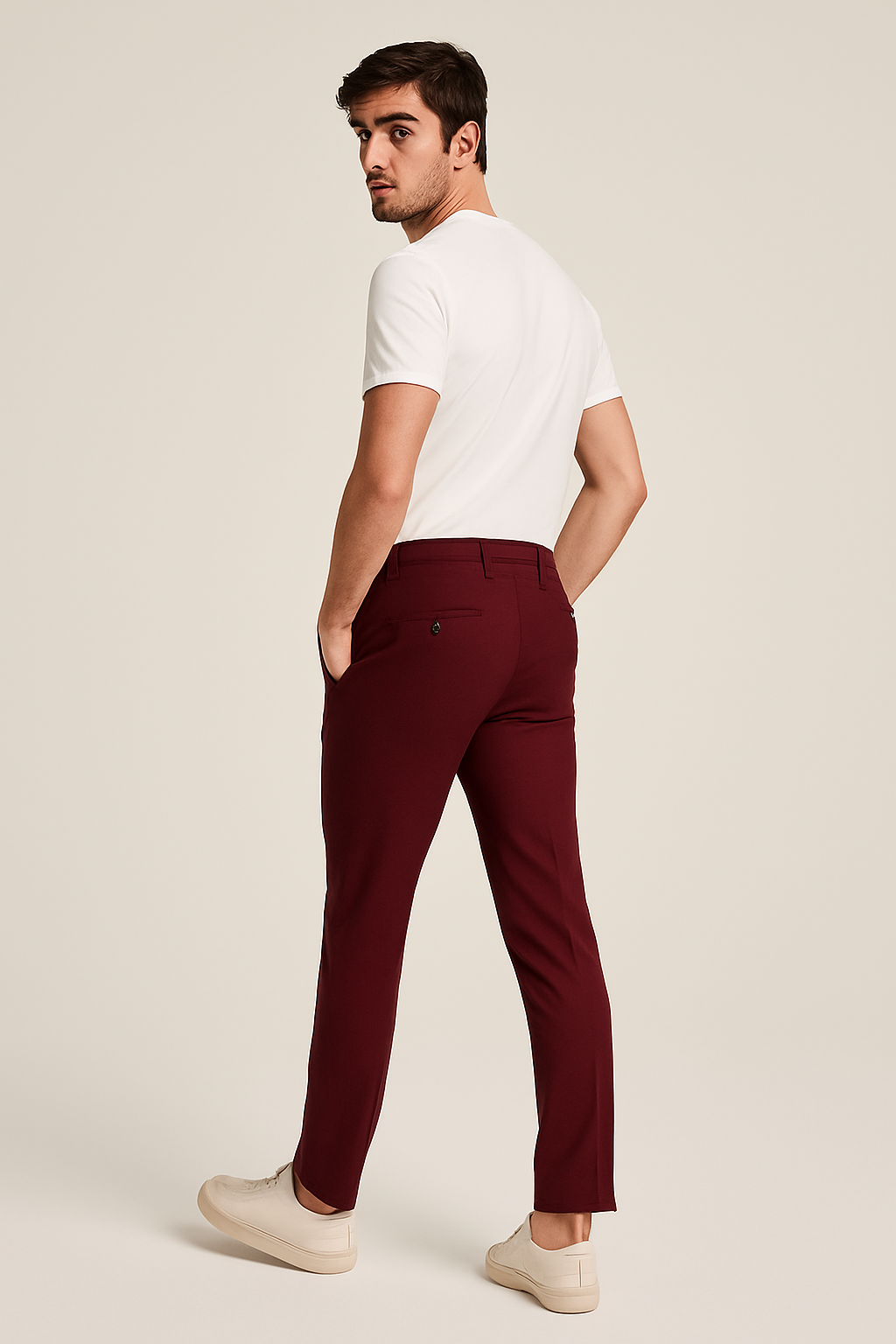 Pantalons Classiques à Pantalon Plat pour Hommes pour le Bureau