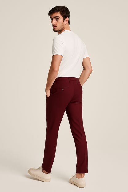 Pantalons Classiques à Pantalon Plat pour Hommes pour le Bureau