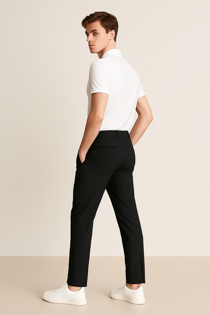 Pantalons Classiques à Pantalon Plat pour Hommes pour le Bureau
