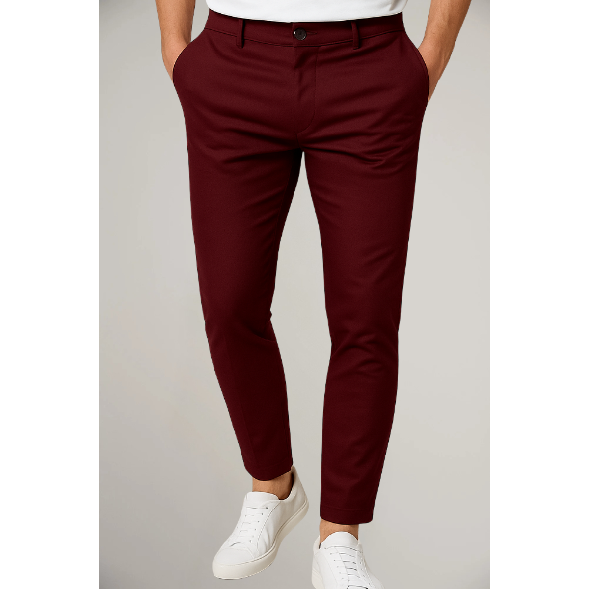 Pantalons Classiques à Pantalon Plat pour Hommes pour le Bureau