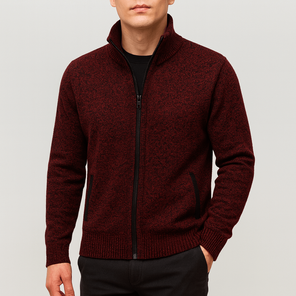 Cardigan à Col Zippé pour Hommes - Tricot Élégant pour Toutes Occasions