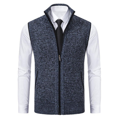 Gilet en Tricot pour Homme - Gilet à Col Montant pour un Superbe Superposition
