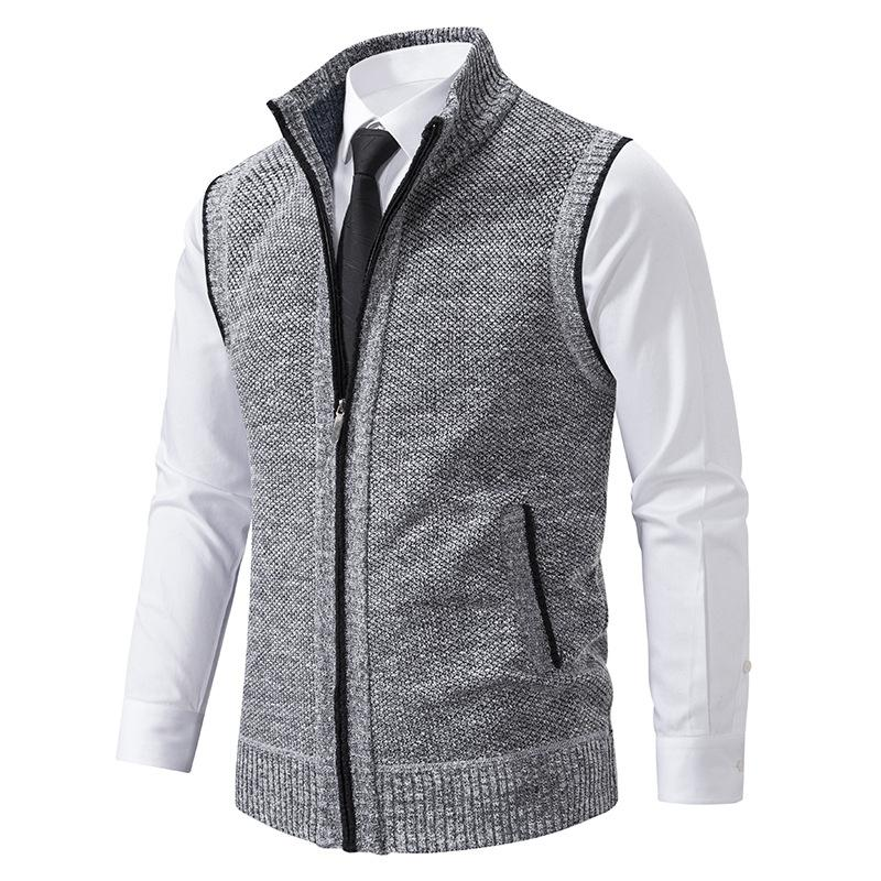Gilet en Tricot pour Homme - Gilet à Col Montant pour un Superbe Superposition