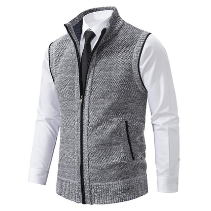 Gilet en Tricot pour Homme - Gilet à Col Montant pour un Superbe Superposition