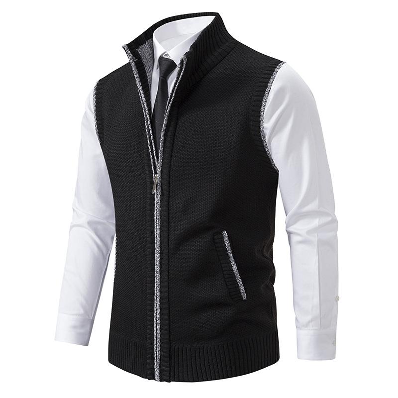 Gilet en Tricot pour Homme - Gilet à Col Montant pour un Superbe Superposition