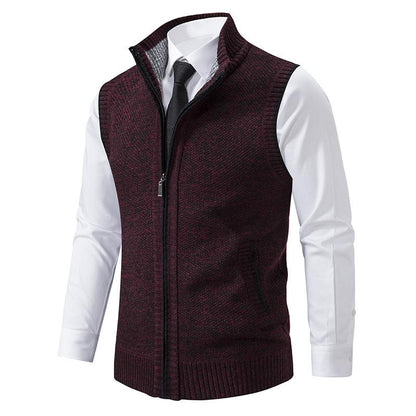 Gilet en Tricot pour Homme - Gilet à Col Montant pour un Superbe Superposition