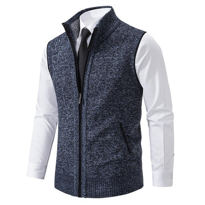 Gilet en Tricot pour Homme - Gilet à Col Montant pour un Superbe Superposition