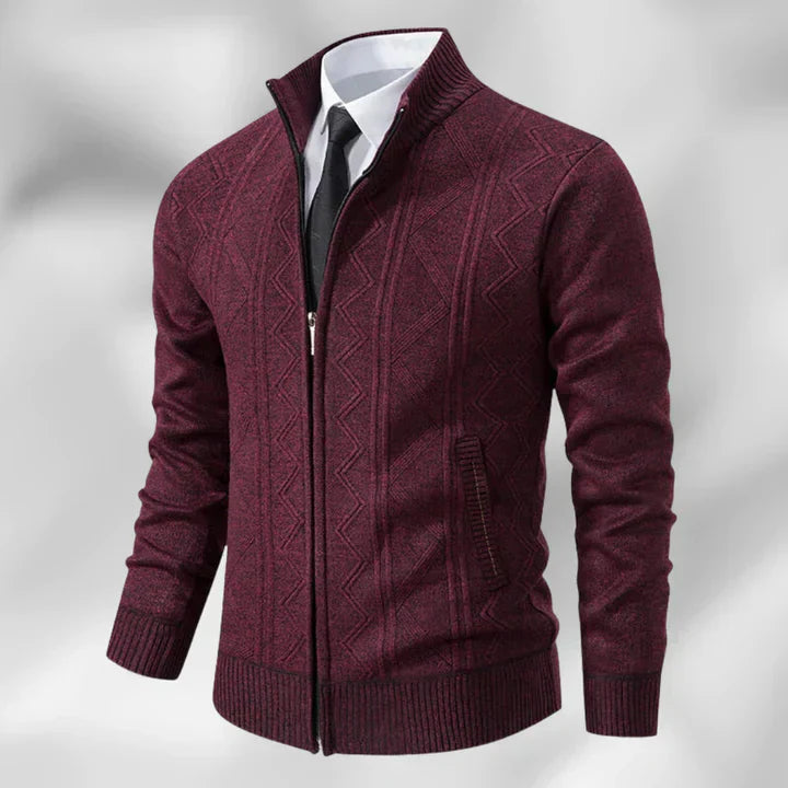 Cardigan zippé pour hommes - Superbe couche avec col montant
