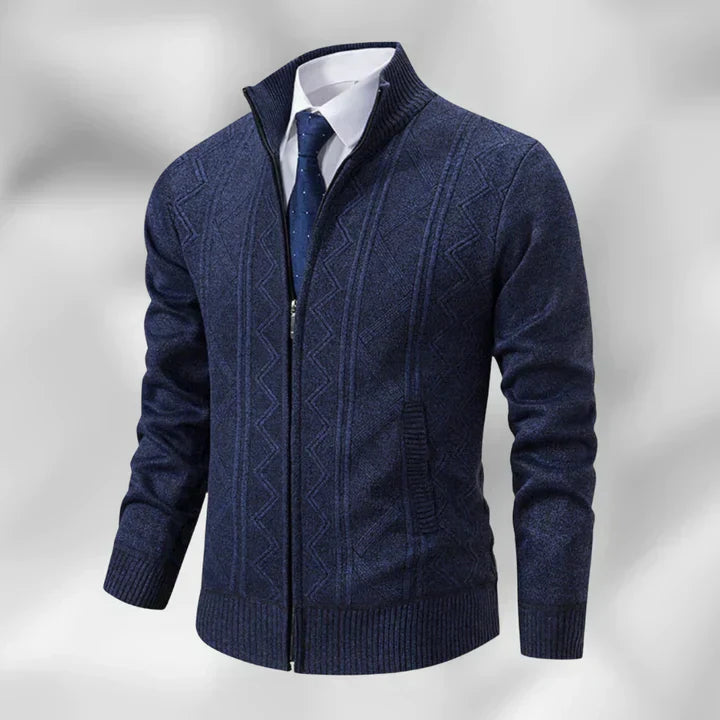 Cardigan zippé pour hommes - Superbe couche avec col montant