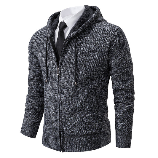 Hoodie zippé en tricot pour hommes à porter au quotidien