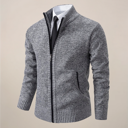 Cardigan en Tricot Zippé pour Hommes pour Occasions Élégantes