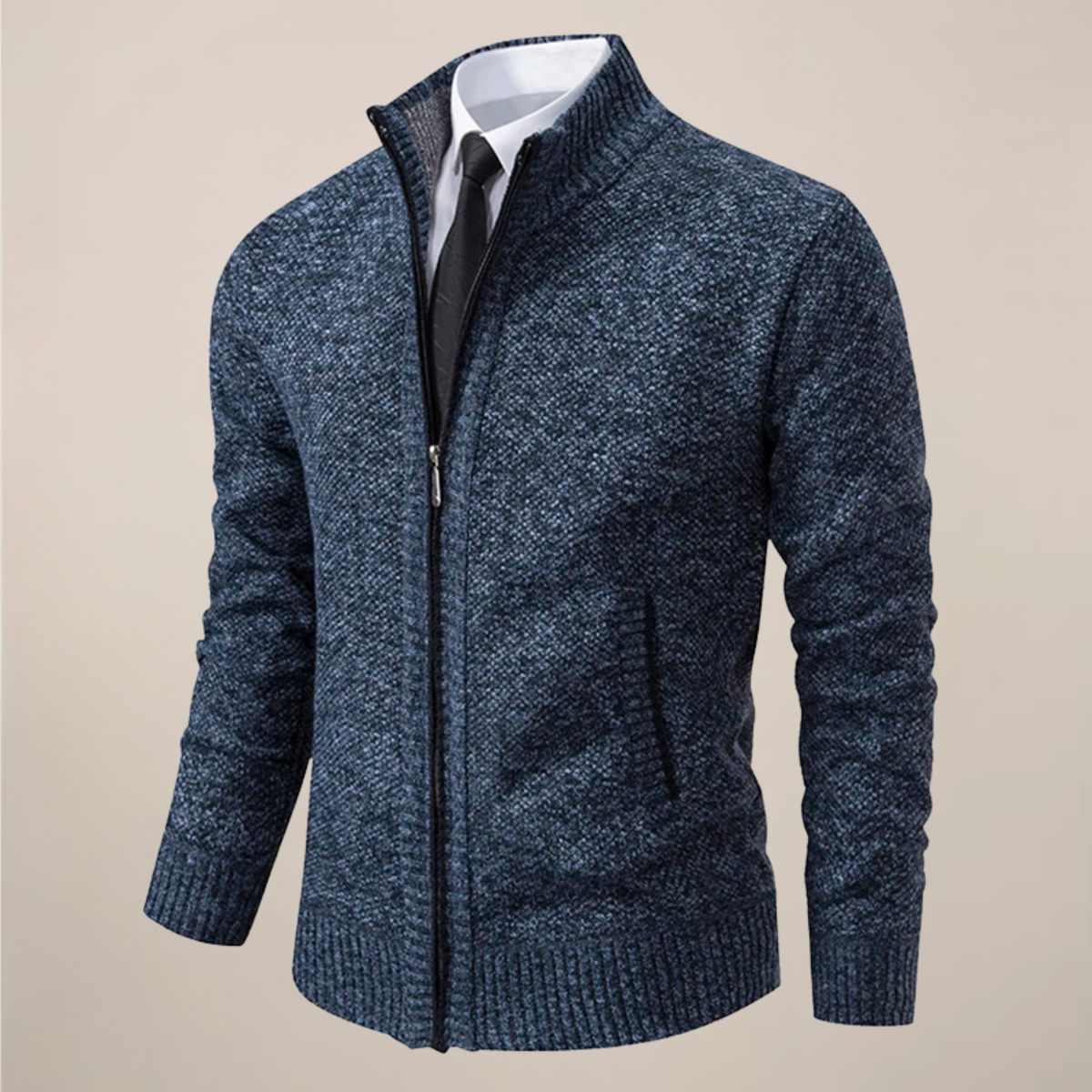 Cardigan en Tricot Zippé pour Hommes pour Occasions Élégantes