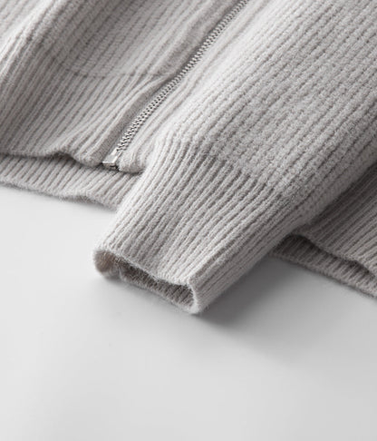 Pull zippé à col montant côtelé pour homme - Idéal pour les superpositions