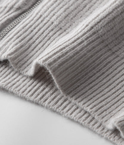 Cardigan à Col Montant Côtelé pour Hommes pour un Superbe Superposition