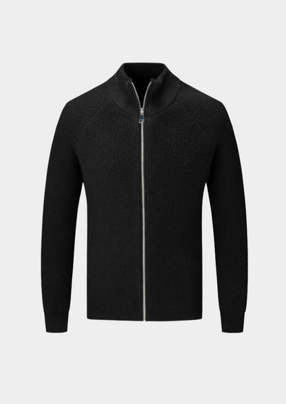 Cardigan zippé à col montant côtelé pour hommes, pour toutes les occasions