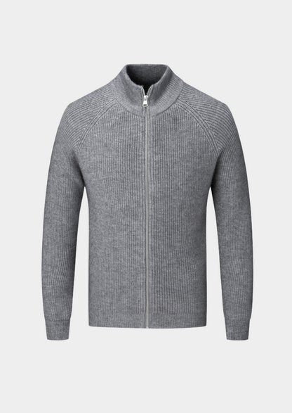 Cardigan à Col Montant Côtelé pour Hommes pour un Superbe Superposition