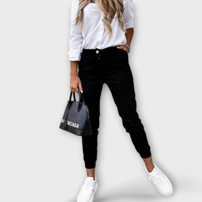 Melania - Pantalons en Tissu Élastique pour un Usage Quotidien