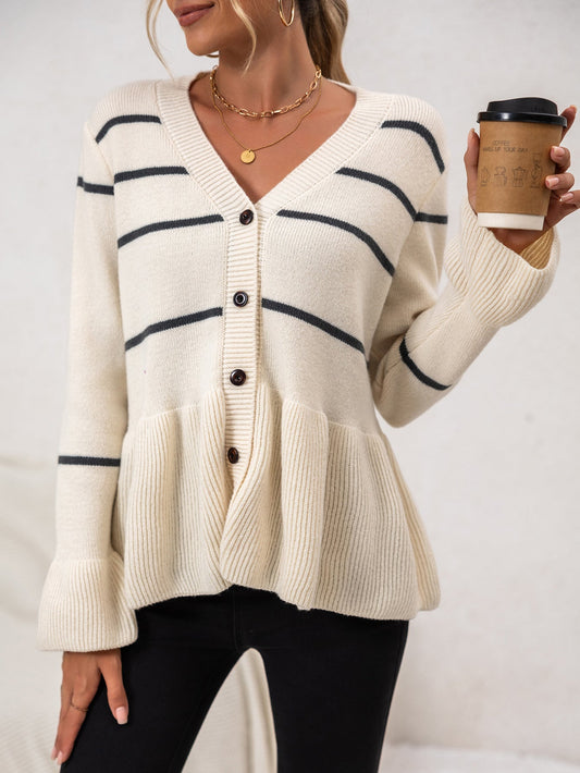 Cardigan Rayé Chic pour un Usage Quotidien
