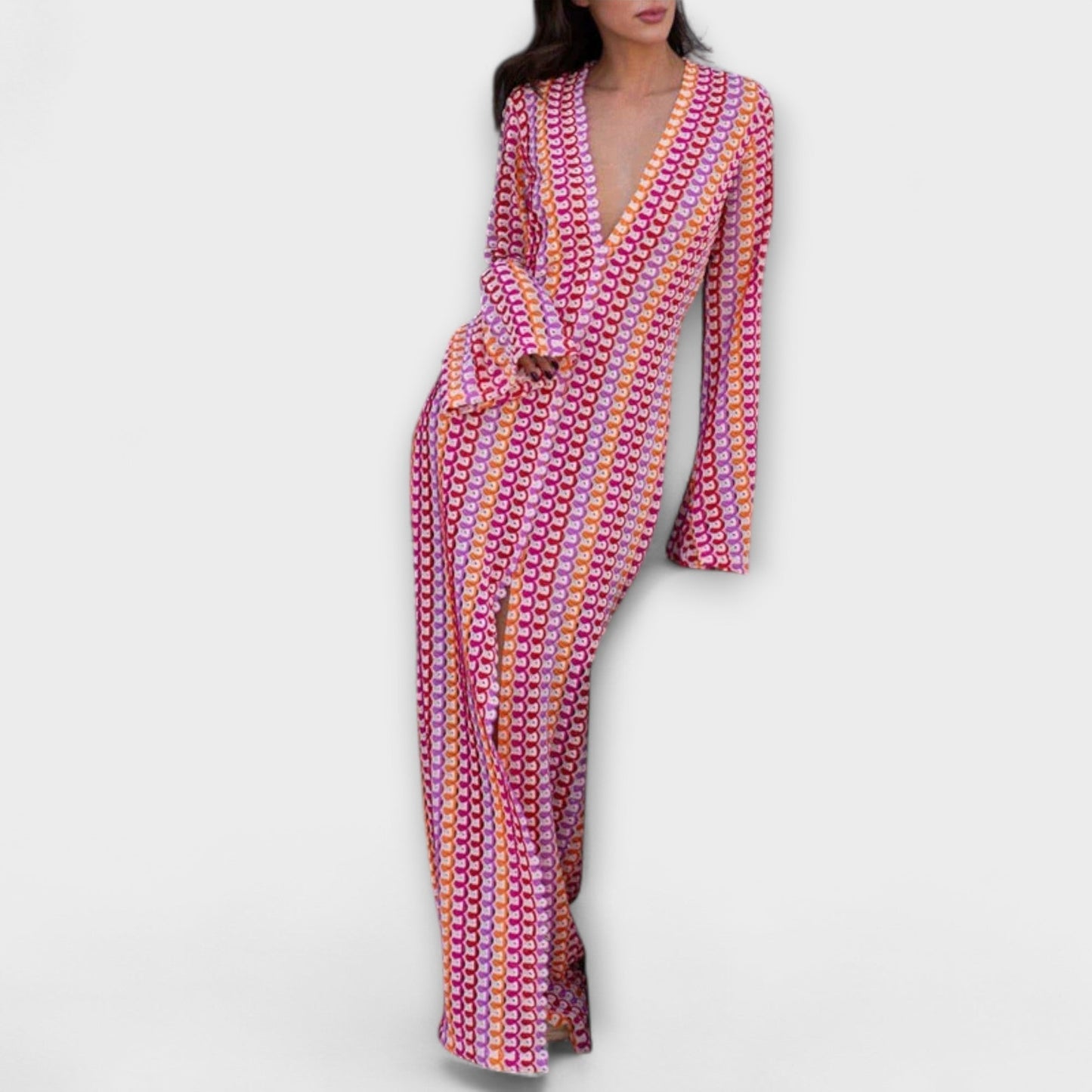 Robe Maxi V-Neck Elina pour les Escapades d'Été