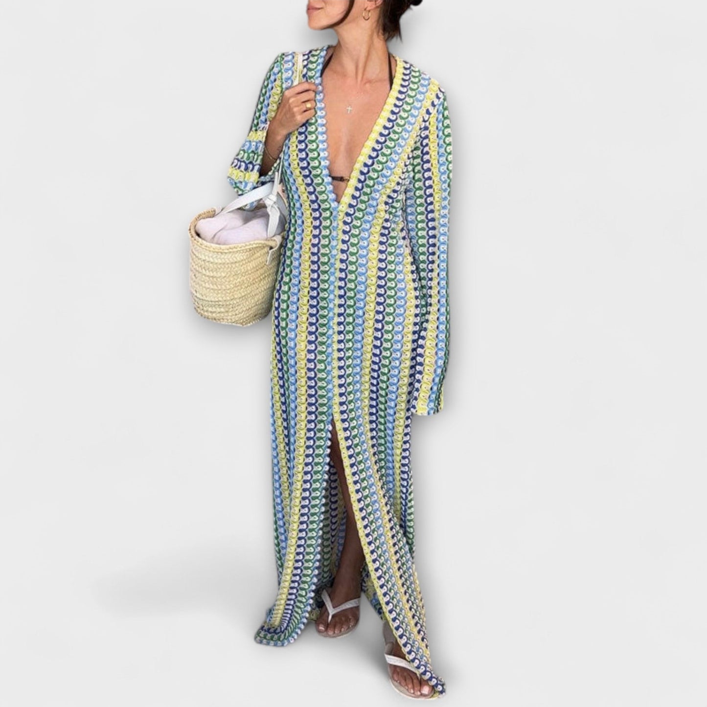 Robe Maxi V-Neck Elina pour les Escapades d'Été