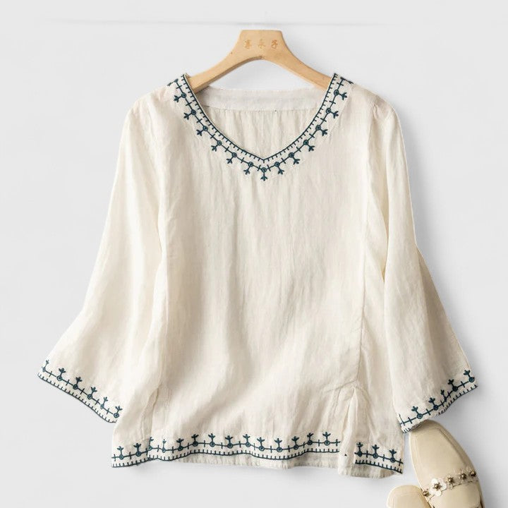 Taysia | Blouse Chic à Col V pour Toutes les Occasions