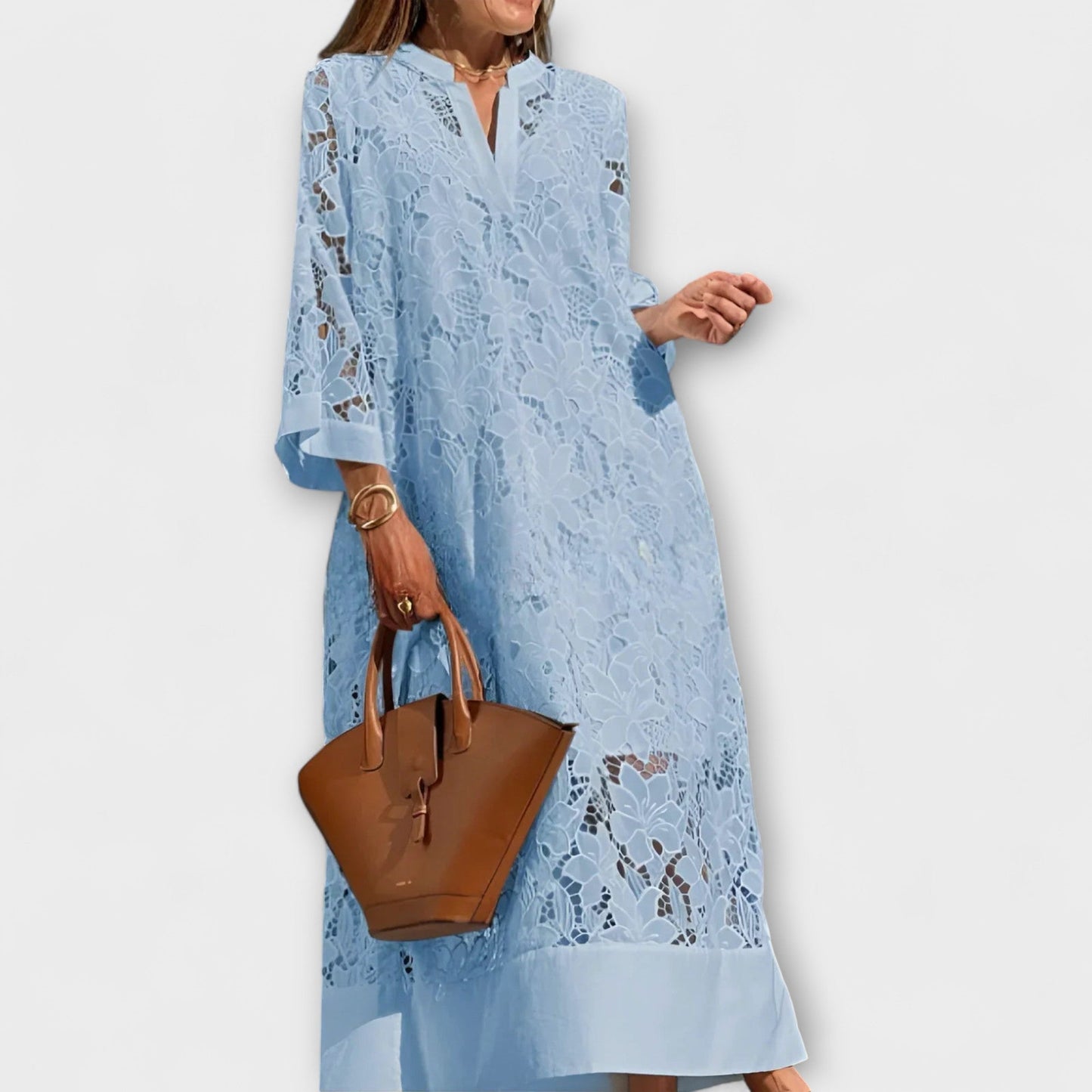 Robe brodée florale Valmere Dahlia pour occasions spéciales