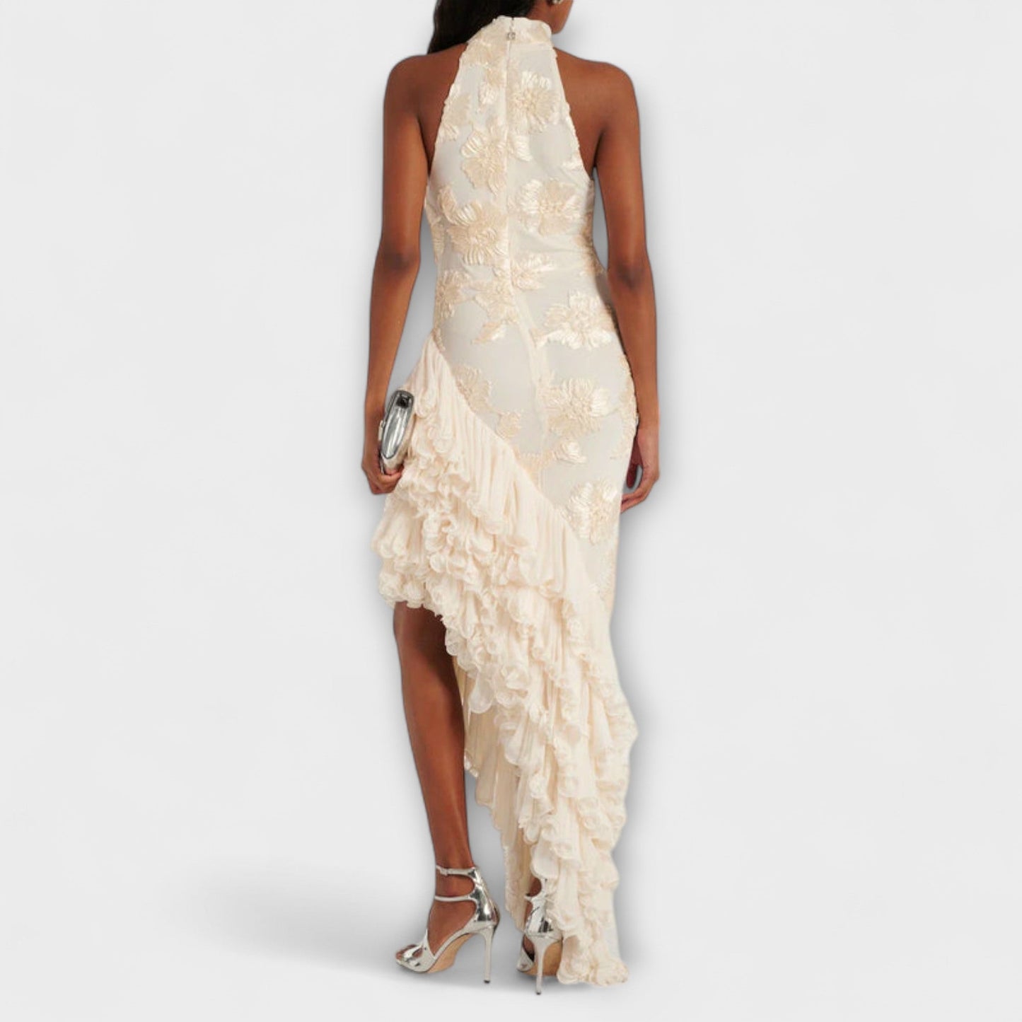 Karen - Robe Maxi avec Appliqués Floraux pour Occasions Spéciales