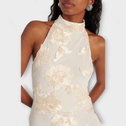 Karen - Robe Maxi avec Appliqués Floraux pour Occasions Spéciales