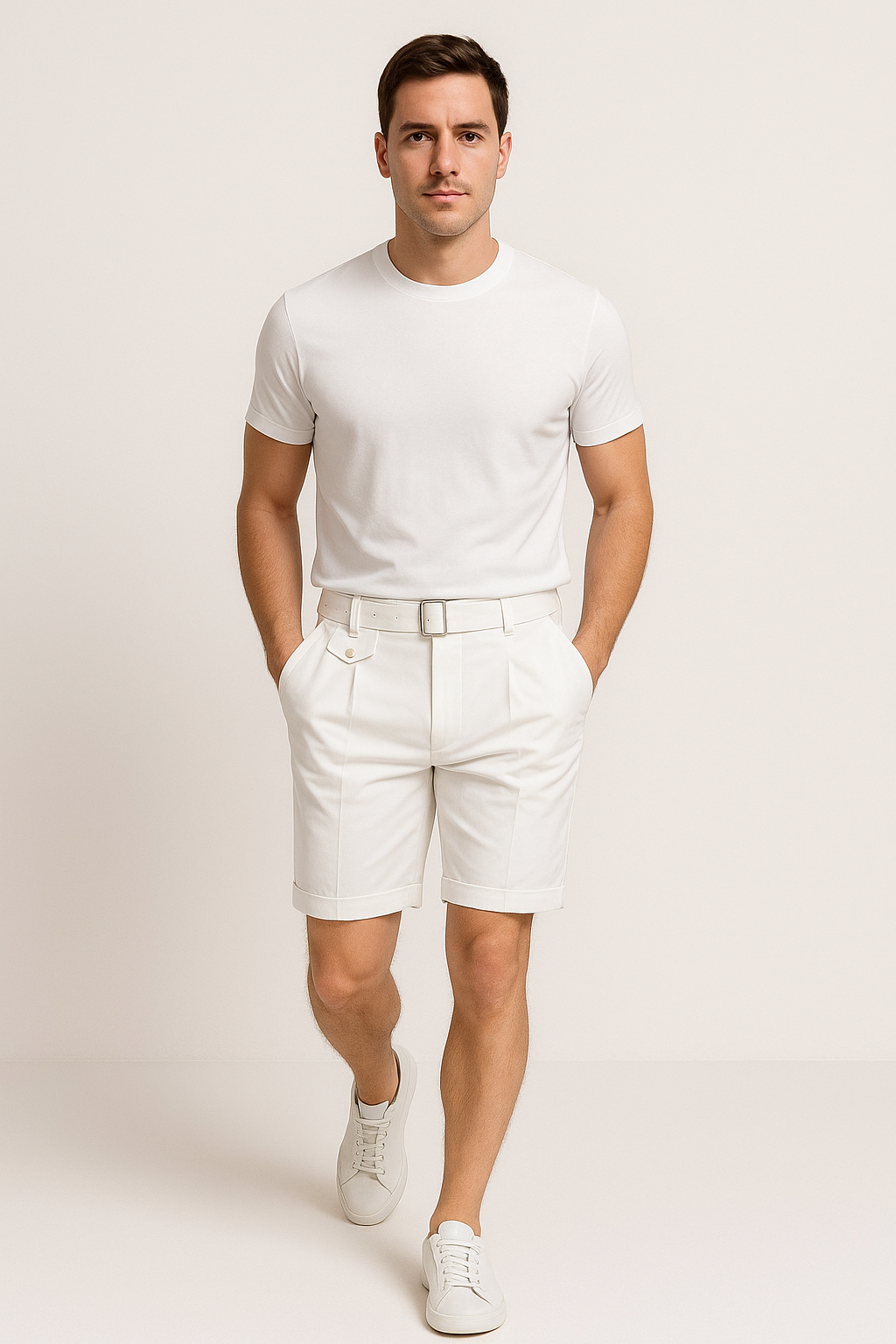 Shorts Plissés Chic avec Boucles Latérales pour un Port Stylé