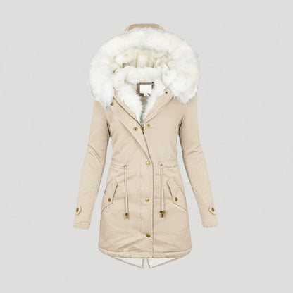 Parka d'Hiver Chic pour Femmes avec Capuche en Fourrure Synthétique